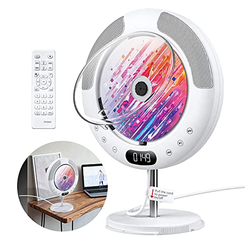 Tragbarer CD-Spieler, Persönlicher CD-Spieler Home Audio Fm Radio Wandmontierbar Bluetooth-kompatibel Musik Disc Album CD-Spieler USB-Fernbedienung Lautsprecher von Enegg