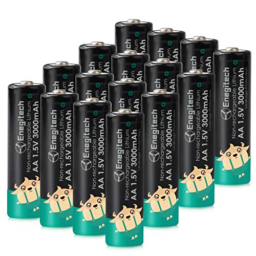 Enegitech Lithium Batterie AA, 1,5V 3000mAh FR6 Einwegbatterien für Smart Lock, Kohlenmonoxid Melder, Wetterstation Funk mit Außensensor (AA 16 Stück) Enegitech Lithium Batterie AA, 1,5V 3000mAh FR6 Einwegbatterien für Smart Lock, Kohlenmonoxid Melder, Wetterstation Funk mit Außensensor (AA 16 Stück) von Enegitech
