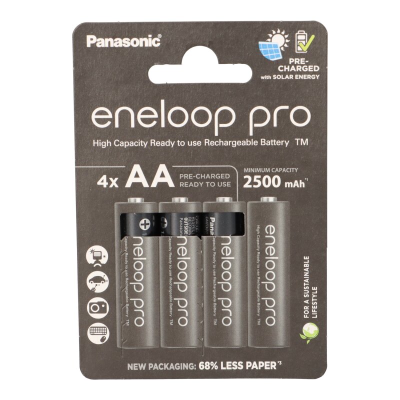 4x eneloop pro Mignon Akku BK-3HCDE/4BE Ni-MH 1,2V / 2500mAh 4x eneloop pro Mignon Akku BK-3HCDE/4BE Ni-MH 1,2V / 2500mAh von Eneloop