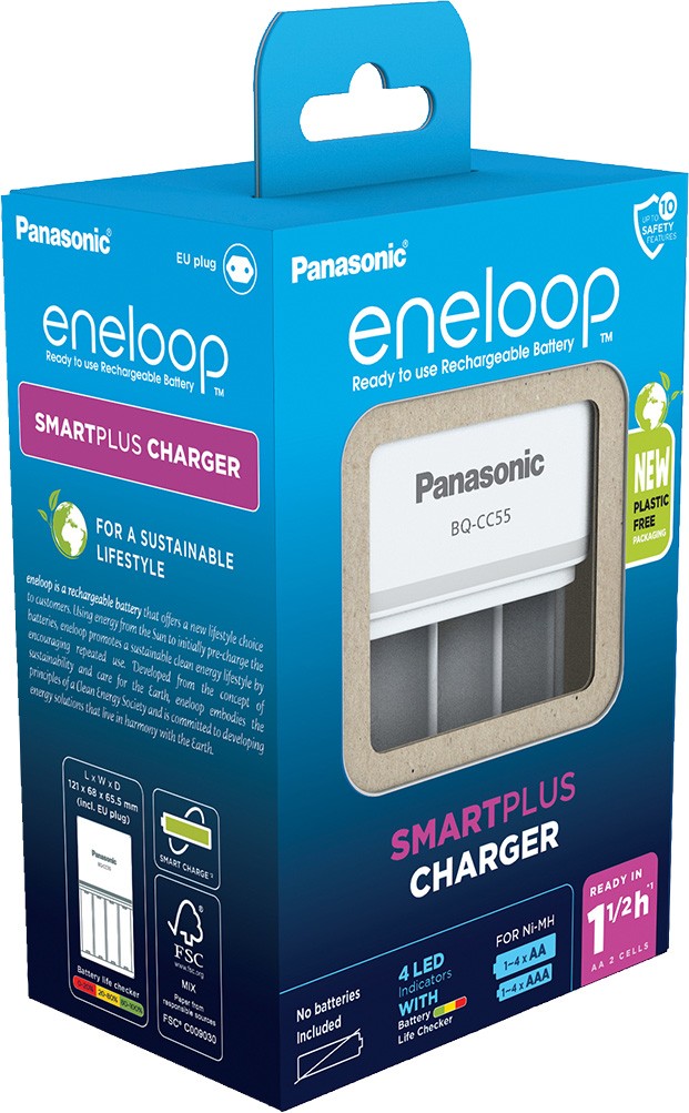 Eneloop Akku NiMH, Universal Ladegerät, Smartplus Charger ohne Akkus, für AA/AAA, Retail-Box Eneloop Akku NiMH, Universal Ladegerät, Smartplus Charger ohne Akkus, für AA/AAA, Retail-Box von Eneloop