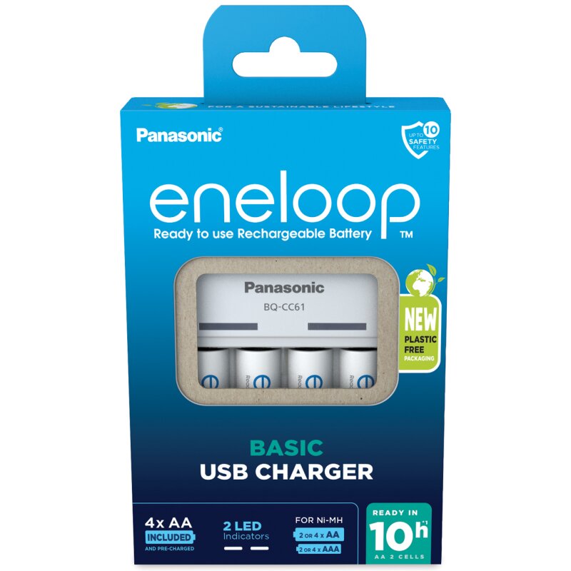 eneloop BQ-CC61 USB Charger inkl. 4x AA Akkus von Eneloop