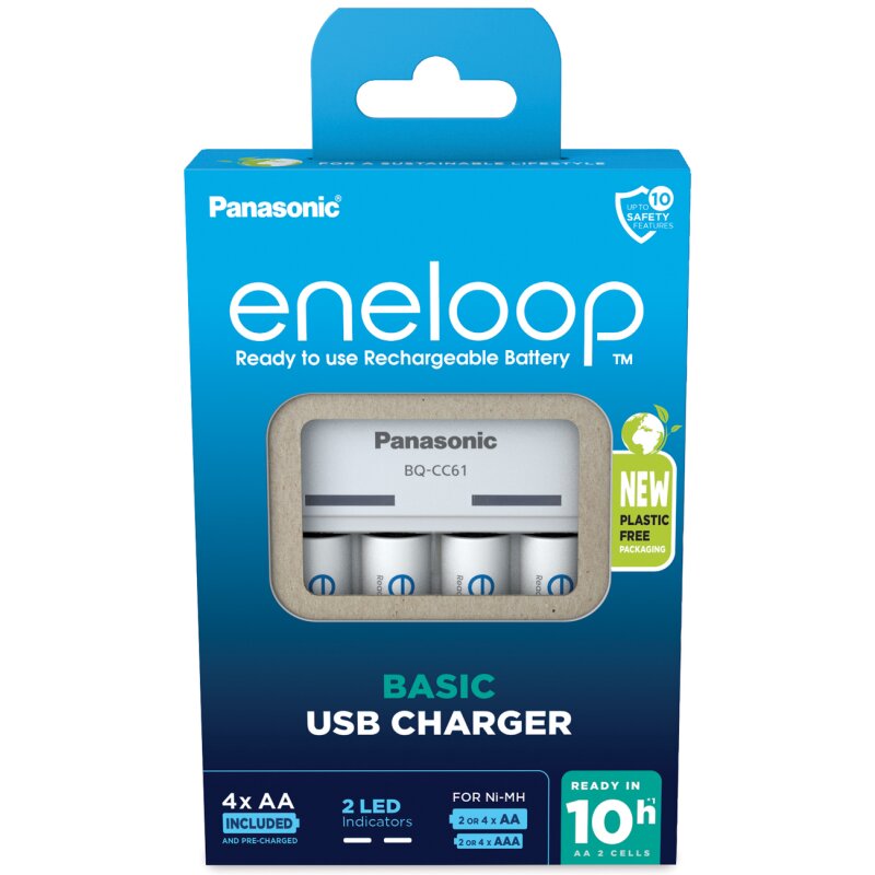 eneloop BQ-CC61 USB Charger inkl. 4x AA Akkus eneloop BQ-CC61 USB Charger inkl. 4x AA Akkus von Eneloop