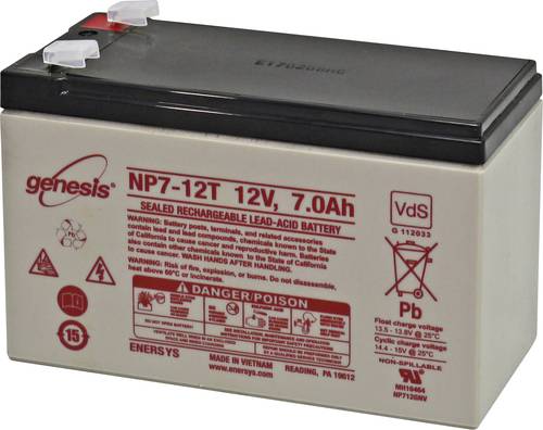 EnerSys Genesis NP7-12-WT Bleiakku 12V 7Ah Blei-Vlies (AGM) (B x H x T) 151 x 100 x 65mm Flachstecke von EnerSys