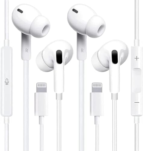 iPhone-Kopfhörer, kabelgebunden, [MFI zertifiziert] In-Ear-Kopfhörer, Geräuschunterdrückung, Stereo, HiFi, mit integriertem Mikrofon und Lautstärkeregler, kompatibel mit iPhone von EnergieMAX