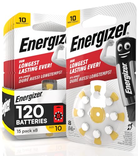 120 Energizer Akustikbatterien für Hörgeräte Kopfhörer Größe 10 gelb ohne Quecksilber - 15 Packungen mit 8 Batterien 120 Energizer Akustikbatterien für Hörgeräte Kopfhörer Größe 10 gelb ohne Quecksilber - 15 Packungen mit 8 Batterien von Energizer