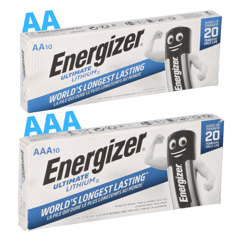 20x Energizer Lithium Batterie SET 10x AA Mignon + 10x AAA Micro von Energizer