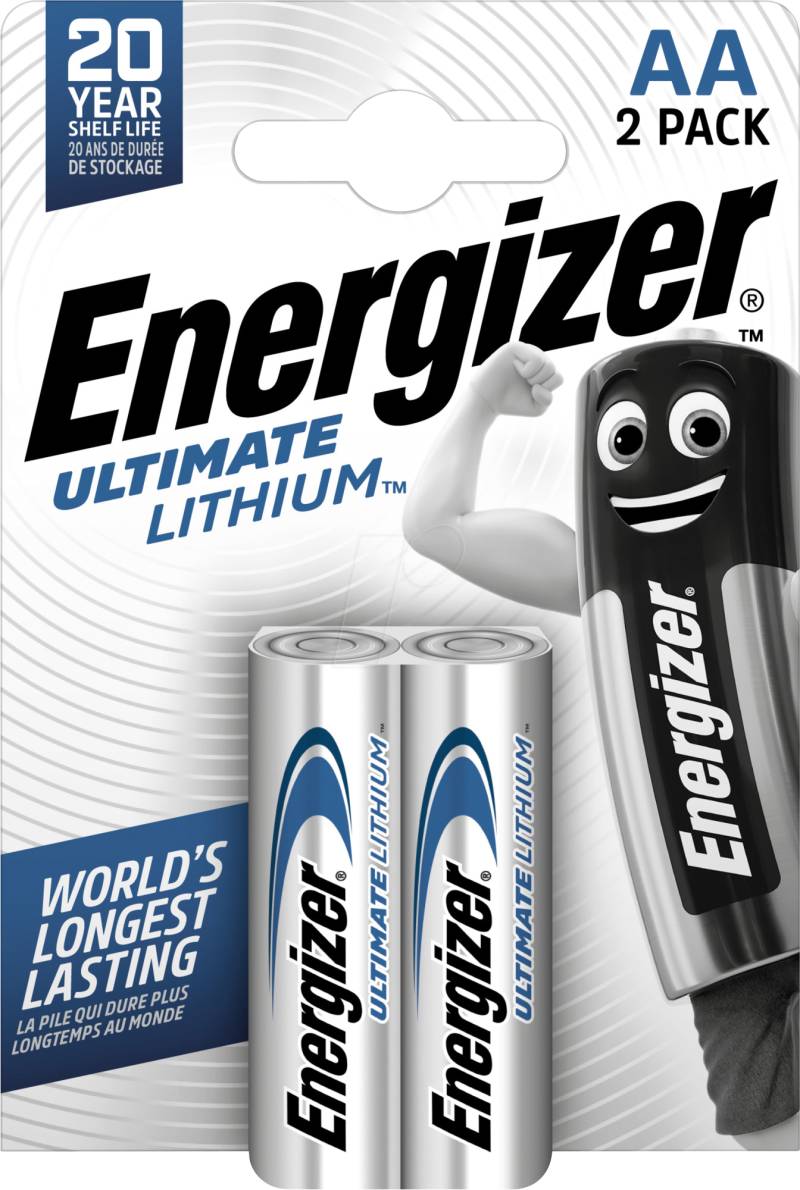 EN UL 2XAA - Lithium Batterie, AA (Mignon), 3000 mAh, 2er-Pack von Energizer