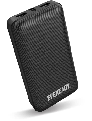 EVEREADY - Externer Akku 20000 mAh + USB-A/Micro-USB-Kabel - Externer Akku für Telefone und Tablets - Schwarz von Energizer