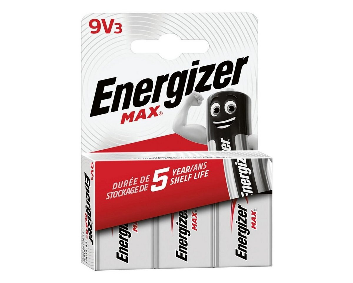 Energizer 3 Stück Max E-Block 9V Batterie, (1.5 V, 3 St) von Energizer