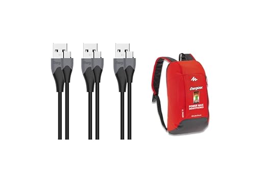 Energizer - 3 x USB-C-Kabel 1,2 m – Laden & Synchronisierung (2,4 A/480 Mbps) für Mobiltelefone + Rucksack 10 l von Energizer