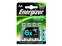 Energizer Accu Recharge Extreme 2300 AA BP4, Wiederaufladbarer Akku, AA, Nickel-Metallhydrid (NiMH), 1,2 V, 4 Stück(e), 2300 mAh von Energizer