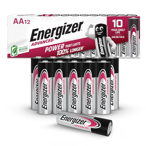 Energizer Advanced AA Batterien 1,5V Alkaline, Leistungsstark & Langlebig, Packung mit 12 Stück von Energizer