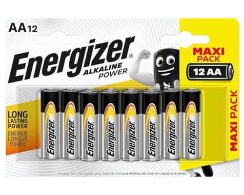 Energizer - Alkaline Power, 12 AA-Batterien, Lange Lebensdauer für den täglichen Gebrauch, ohne Sulfatierung und hält 10 Jahre Aufladung von Energizer