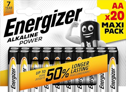 Energizer Alkaline Power AA-Batterien, Lange Lebensdauer für den täglichen Gebrauch, sulfatfrei, 7 Jahre Lebensdauer, 20 Stück von Energizer Max