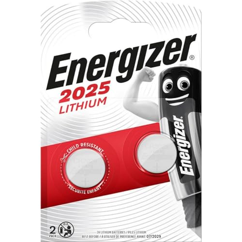 Energizer CR2025 Batterien, Lithium Knopfzelle, Multicolor, 2 Stück von Energizer