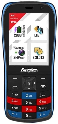 Energizer – E284S-Telefon mit physischer Tastatur – 4G – 2000-mAh-Akku – Dual-SIM (Nano-SIM) – 3 Jahre Garantie – Schwarz/Rot von Energizer
