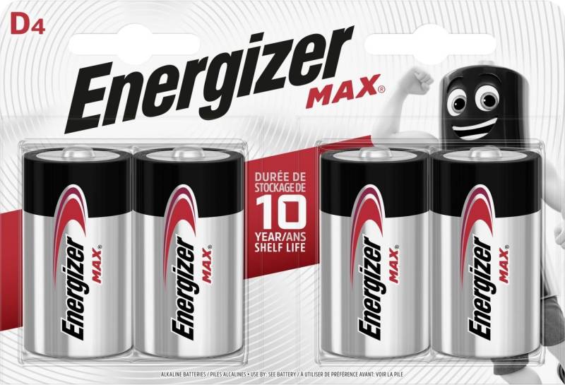 Energizer Energizer Alkaline Max Batterie Mono D 1,5 V, 4er Batterie von Energizer