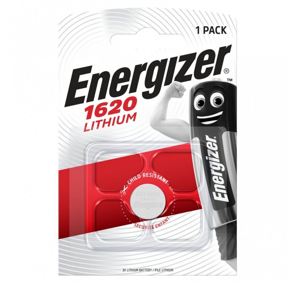 Energizer Energizer CR1620 Knopfzelle 1er Blister - Lithium-Batt. Akku Energizer CR1620 Knopfzelle 1er Blister (3 Volt V), Kompakte Lithium-Knopfzelle von Energizer