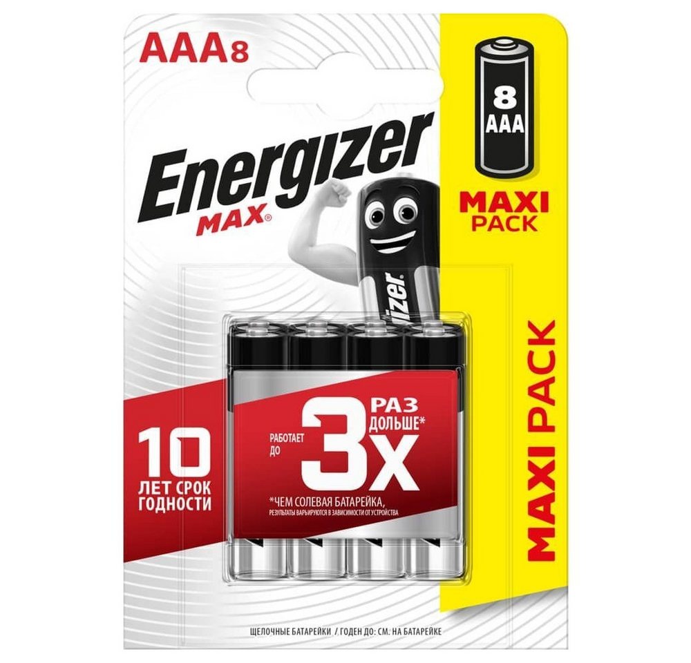 Energizer Energizer Max AAA 8er Pack Micro-Batterien Elektro-Kabel, Hohe Leistung mit 1.5V von Energizer