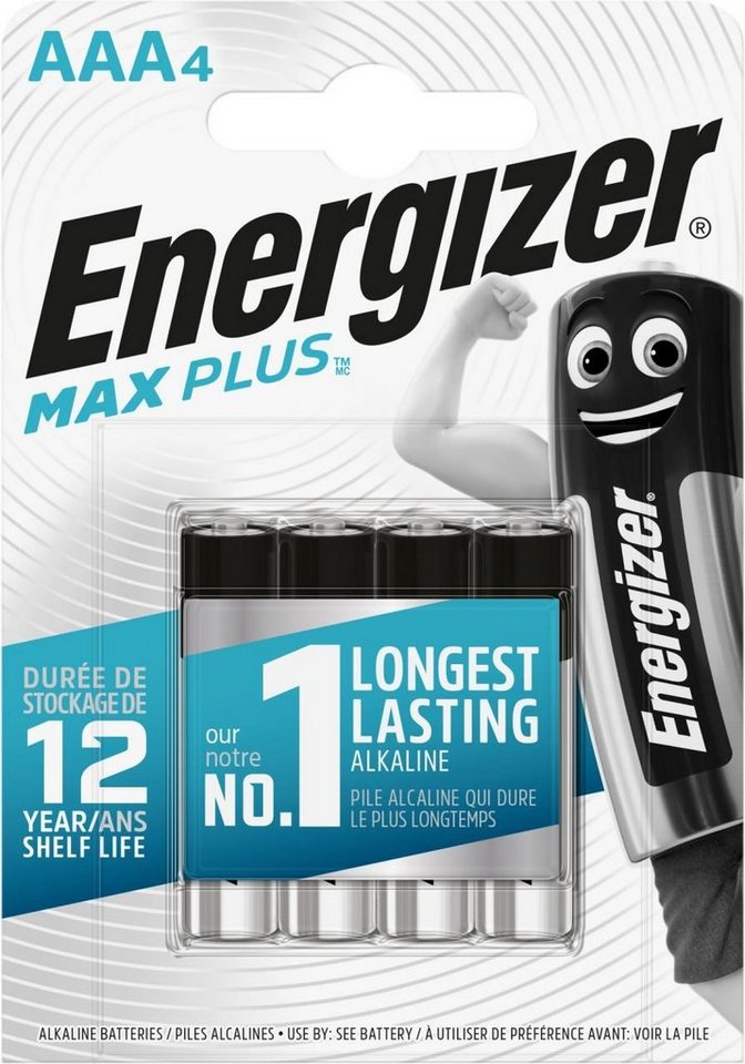 Energizer Energizer Max Plus Alkaline Micro AAA 1,5 V, 4er Batterie von Energizer