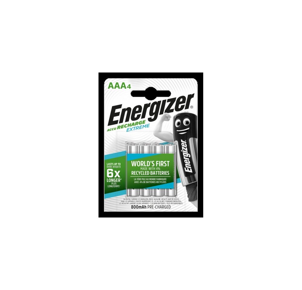 Energizer Energizer NiMH Extreme AAA 800mAh Akku 4er Blister Akku Energizer NiMH Extreme AAA 800mAh Akku 4er Blister, Wiederaufladbar ohne Memory-Effekt Energizer Energizer NiMH Extreme AAA 800mAh Akku 4er Blister Akku Energizer NiMH Extreme AAA 800mAh Akku 4er Blister, Wiederaufladbar ohne Memory-Effekt von Energizer