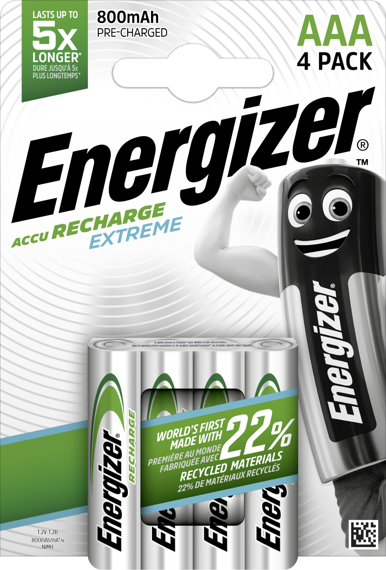 Energizer Extreme HR03 Micro (AAA)-Akku NiMH 800 mAh 1.2V 4St. von Energizer