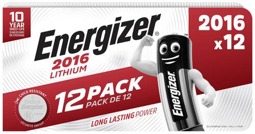 Energizer Knopfzelle CR 2016 3V 12 St. 90 mAh Lithium von Energizer