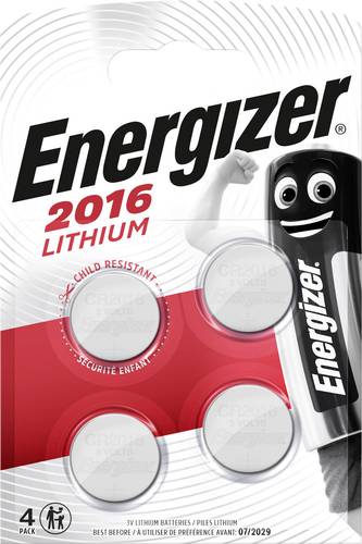 Energizer Knopfzelle CR 2016 3V 4 St. 90 mAh Lithium CR2016 von Energizer