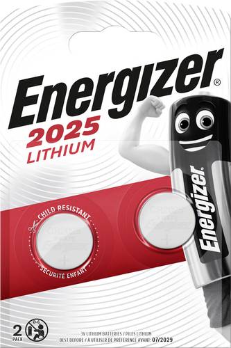 Energizer Knopfzelle CR 2025 3V 2 St. 163 mAh Lithium CR2025 von Energizer