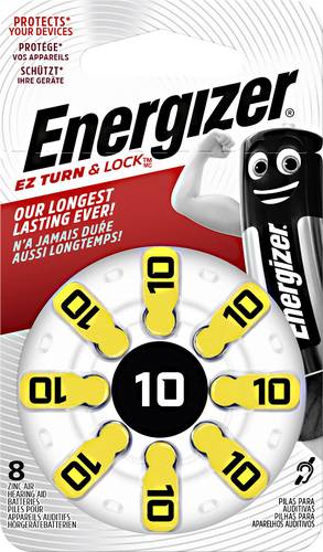 Energizer Knopfzelle ZA 10 1.4V 8 St. 91 mAh Zink-Luft Hearing Aid PR70 von Energizer