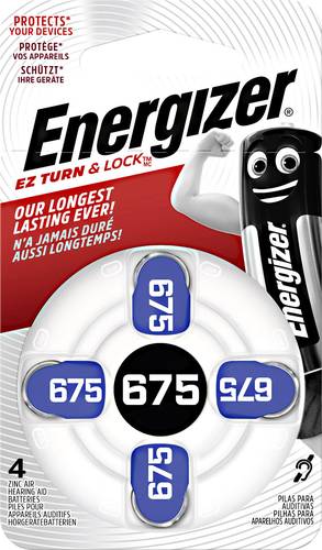 Energizer Knopfzelle ZA 675 1.4V 4 St. 635 mAh Zink-Luft Hearing Aid PR44 von Energizer
