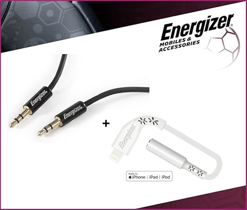 Energizer - Komplettpaket – Audio-Adapter Lightning garantiert 11 cm – Audiokabel Klinkenstecker 3,5 mm von Energizer