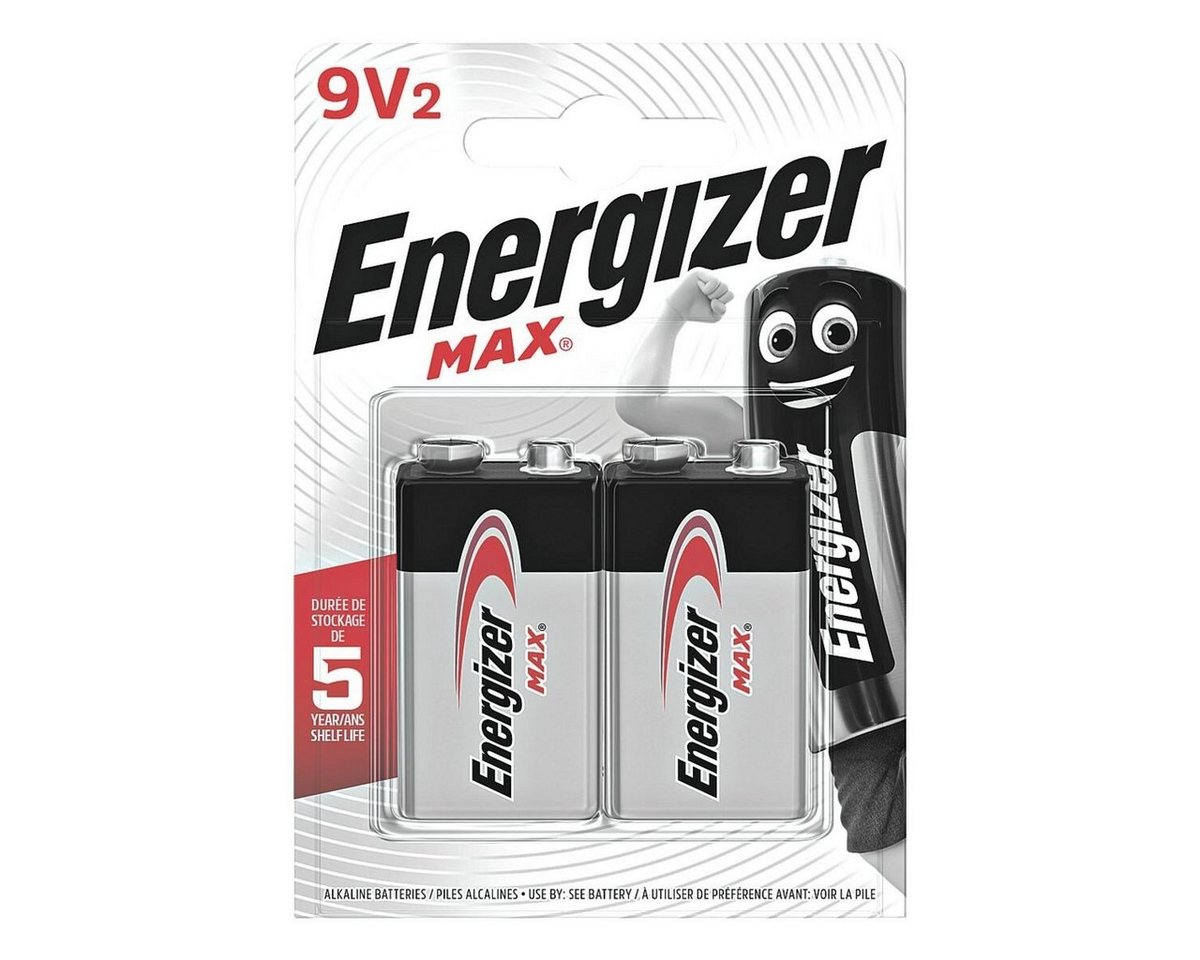 Energizer Max Alkaline Batterie, (9 V, 2 St), E-Block, mit Auslaufschutz (2 Jahre) von Energizer