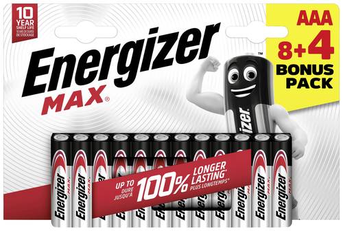 Energizer Max Micro (AAA)-Batterie Alkali-Mangan 1.5V 12St. von Energizer