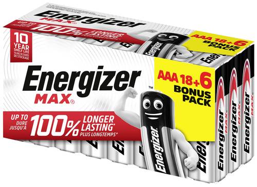 Energizer Max Micro (AAA)-Batterie Alkali-Mangan 1.5V 24St. von Energizer