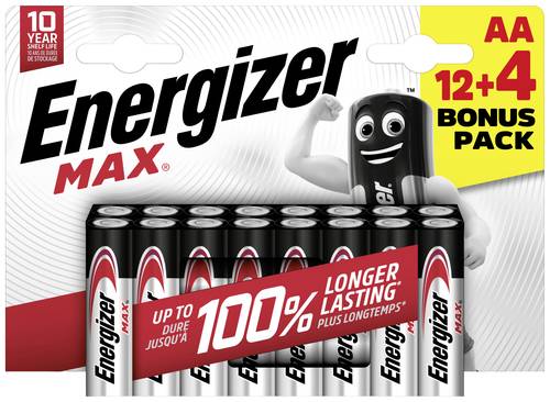 Energizer Max Mignon (AA)-Batterie Alkali-Mangan 1.5V 16St. von Energizer