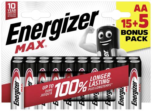 Energizer Max Mignon (AA)-Batterie Alkali-Mangan 1.5V 20St. von Energizer