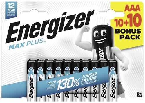 Energizer Max Plus Micro (AAA)-Batterie Alkali-Mangan 1.5V 20St. von Energizer