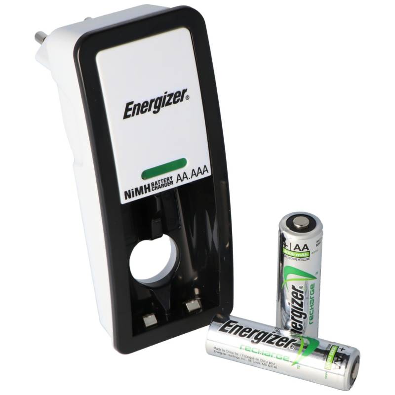 Energizer Mini Charger inklusive 2 AA NiMH Akkus 2000mAh Stecker-Ladegerät von Energizer