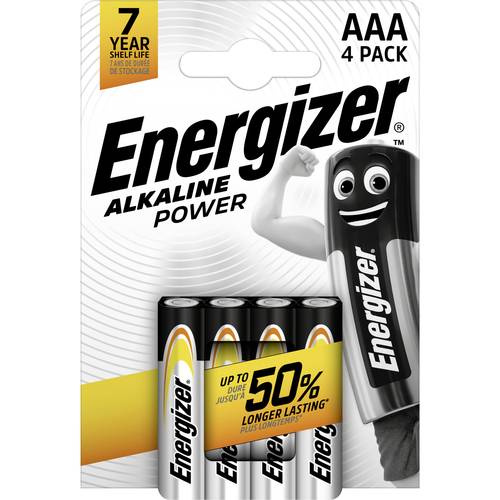 Energizer Power LR03 Micro (AAA)-Batterie Alkali-Mangan 1.5V 4St. von Energizer