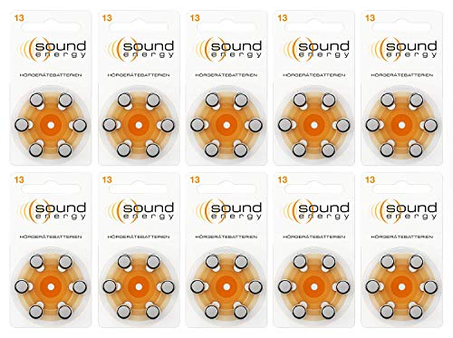 Energizer Sound Energy Hörgeräte Batterien Größe 13, 60 Stück Amazon Exklusiv von Energizer
