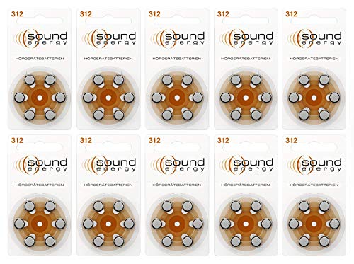 Energizer Sound Energy Hörgeräte Batterien Größe 312, 60 Stück Amazon Exklusiv von Energizer
