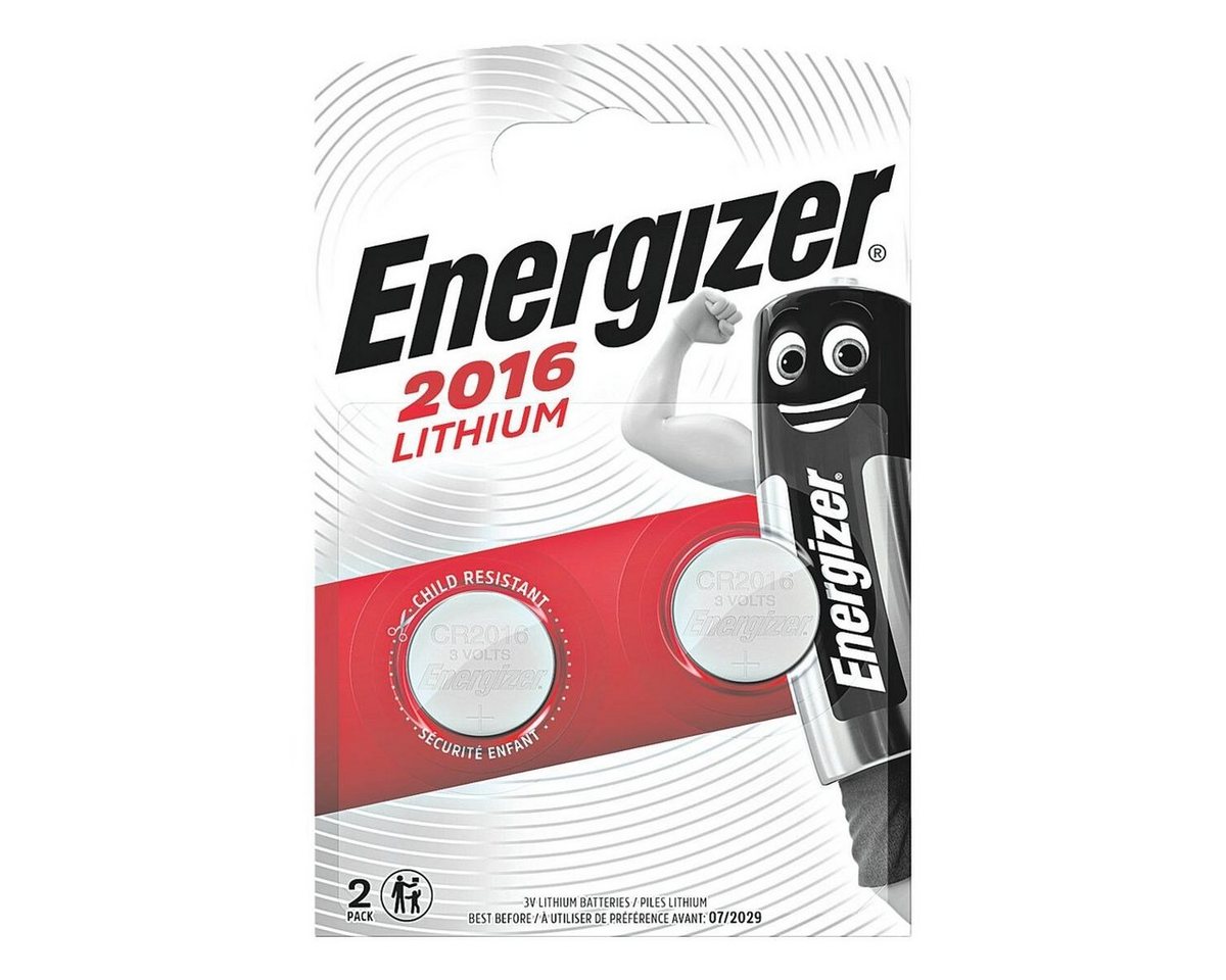 Energizer Spezial Lithium Knopfzelle, (3 V, 2 St), CR2016, 3 V, Lithium, lange Lebensdauer von Energizer