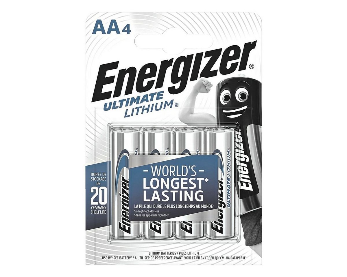 Energizer Ultimate Lithium Batterie, (4 St), AA, mit langer Lebensdauer von Energizer