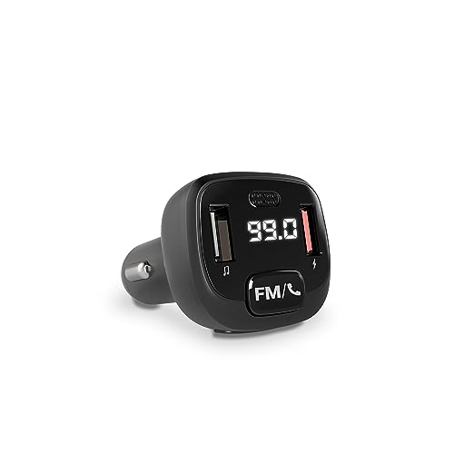 Energy Sistem Car FM Talk FM-Transmitter für das Auto (Bluetooth, microSD, USB, MP3, Sprachassistent, Freisprechfunktion), Schwarz von Energy Sistem