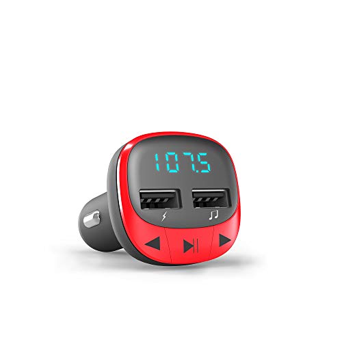 Energy Sistem Car Transmitter FM Red- Auto FM Transmitter(microSD, USB- Ladegerät, USB MP3 Player, Line-In)- rot von Energy Sistem