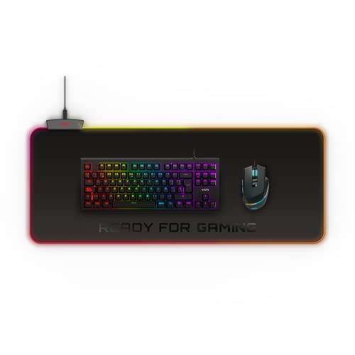 Energy Sistem ESG P5 RGB Gaming Mouse Pad (Größe XL, RGB-Beleuchtung, 5 Leuchtmodi, USB-Anschluss, wasserabweisender Stoff, rutschfeste Unterlage) - Schwarz von Energy Sistem