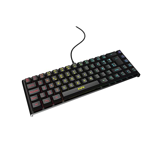 Energy Sistem Gaming Keyboard ESG K4 KOMPACT-RGB Gamer Tastatur (69 Tasten, RGB-Lichter, Abnehmbares Kabel, Membran) - Schwarz von Energy Sistem
