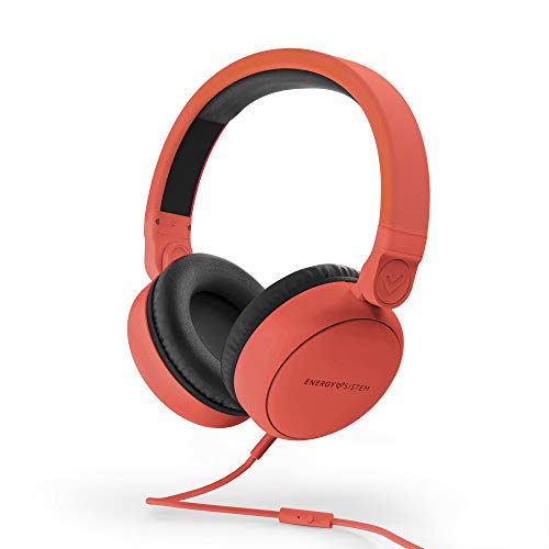 Energy Sistem Headphones Style 1 Talk Chili red (Over-Ear Kopfhöhrer mit Kabel, leicht und bequem, Mikrofone, 180º Rotation, Detachable Cable, Audio-In)-Rot von Energy Sistem