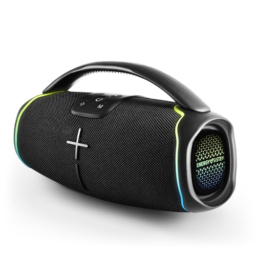 Energy Sistem Hyperbeat Bluetooth-Lautsprecher (Bluetooth 5.3, True Wireless Stereo, Deep Bass, 15h Akku, IPX6, LED-Lichter, Sprachassistent) von Energy Sistem